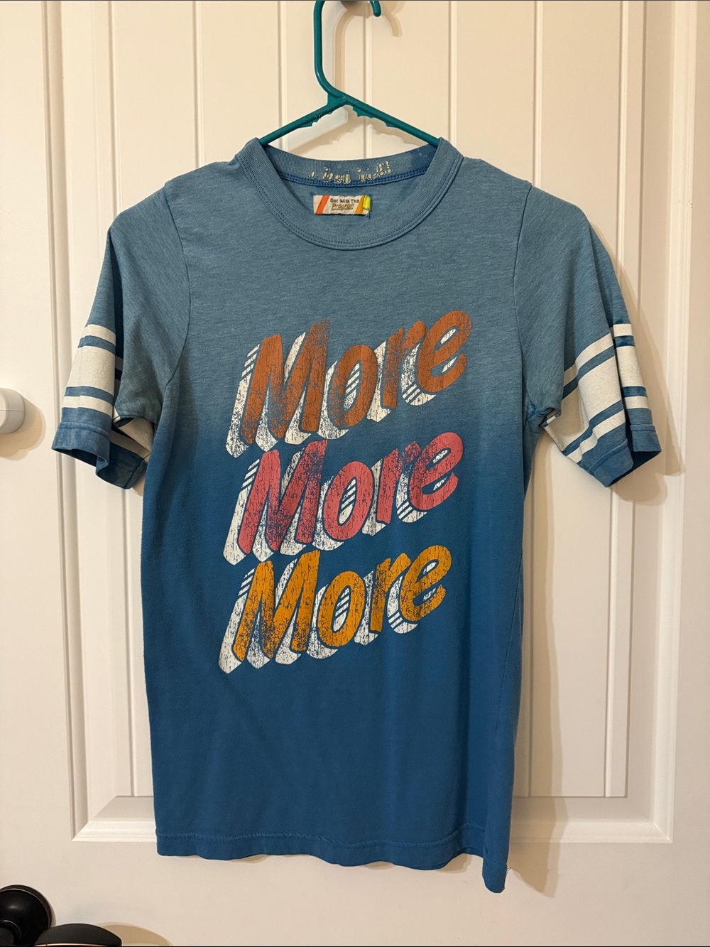 Vintage women’s Rebel Yell' Blue Graphic Tee - "More More More"